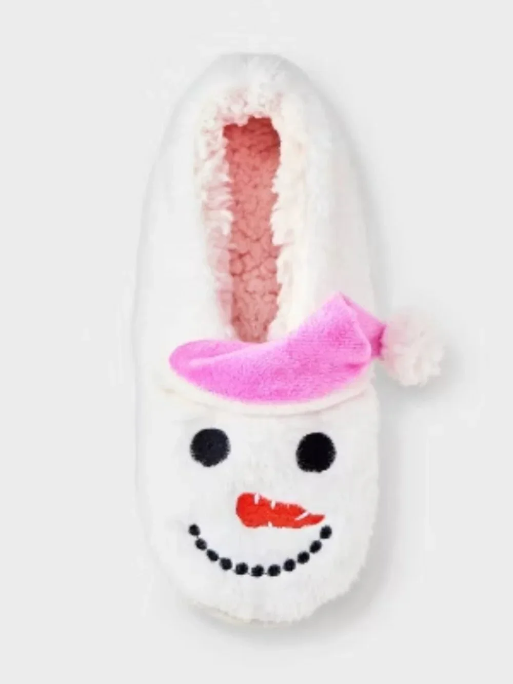NEW Kids' 'Snowman' Holiday Slipper Socks - Cat & Jack™ White XS/S